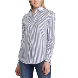 Lauren Ralph Lauren No-Iron Button-Down Shirt Striped Long Sleeve Size XL